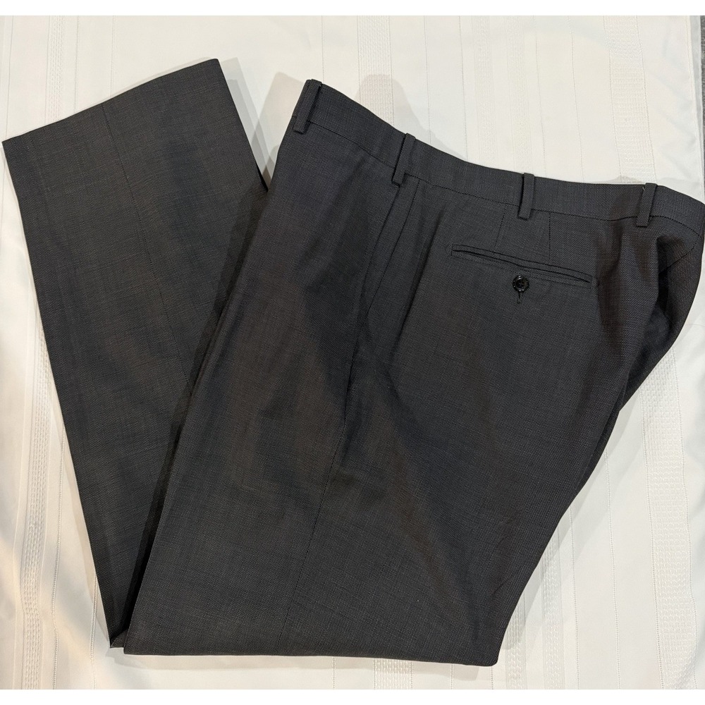 Zanella for Nordstrom Men Gray Wool Todd Dress Pants Flat Front Made in Italy 40